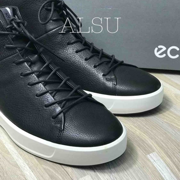 NWT ECCO Soft 8 High Top Leather Black AUTHENTIC - Picture 2 of 8